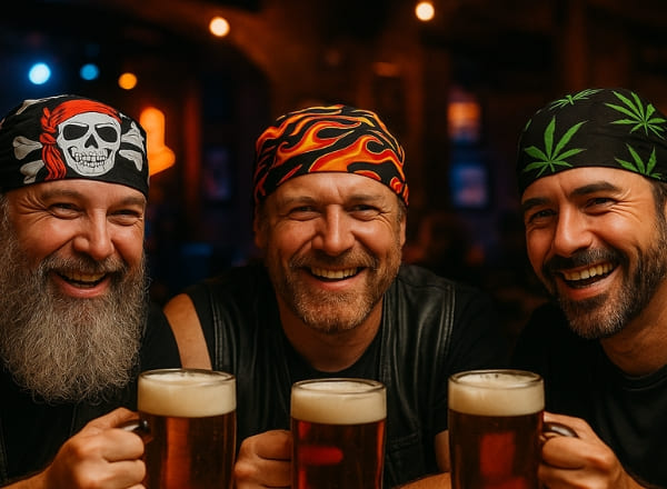 Bandana Kopftücher mit Rock- und Biker-Motiven – zum Binden, unisex Bandana Kopftücher mit Rock- und Biker-Motiven – zum Binden, unisex