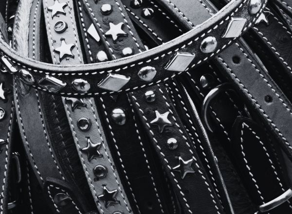 Leder Stiefelbänder mit Nieten und Totenköpfen – rebellisches Schuh-Accessoire Leder Stiefelbänder mit Nieten und Totenköpfen – rebellisches Schuh-Accessoire