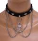 Preview: Gothic Halsband Totenkopf Mit Knochen