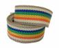 Preview: Canvas Kindergürtel Braun & Regenbogen