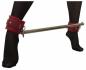 Preview: Ankle Bondage Set Red Leather Plush