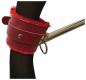 Preview: Ankle Bondage Set Red Leather Plush