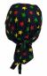 Preview: Rocker Bandana Cap Schwarz Mit Sternen