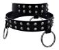 Preview: Leather belt conical studs 2 row with rings