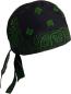 Preview: Biker Bandana Cap Paisley Schwarz Grün