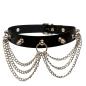Preview: Leder Choker Mit Killernieten Und Ketten