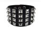 Preview: Leatherette Cuff Wristband Small Pyramid Studs