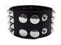 Preview: Leatherette Cuff Wristband Small Pyramid Studs