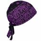 Preview: Paisley Zandana fitted biker cap in black and purple