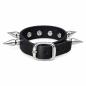 Preview: Schwarzes Nietenarmband aus Leder mit Killernieten und Schnallenverschluss