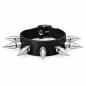 Preview: Punk-Ledermanschette mit einer Reihe Spikes