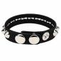 Preview: Schmales schwarzes Punk-Armband mit Metall-Spitznieten