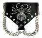 Preview: Kunstleder Armband Manschette Spinne & Kette