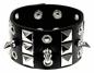 Preview: Kunstleder Armband Manschette Pyramidennieten