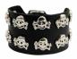 Preview: 2-reihige Totenkopf Kunstleder Armband Manschette