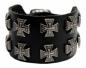 Preview: 2-reihiges Punk Armband Eisernes Kreuz