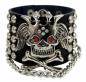 Preview: Rocker Armband Totenkopf Mit Kette Und Flachnieten