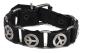 Preview: Kunstleder Armband Schwarz Peace Symbol