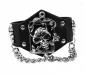 Preview: Kunstleder Armband Totenkopf Rose
