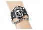 Preview: Kunstleder Armband Totenkopf Rose