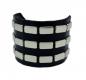 Preview: Lederarmband 3-reihig Flach Nieten