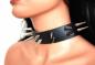 Preview: Punk Lederhalsband Spike Nieten 2-Reihig