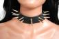Preview: Punk Lederhalsband Spike Nieten 2-Reihig