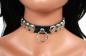 Preview: Lederhalsband Totenkopfnieten & Ring