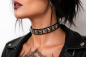 Preview: Leather Choker Pyramid Studs