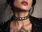 Preview: Leather Choker Pyramid Studs