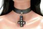 Preview: Fetisch Halsband Killernieten Kreuz