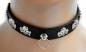 Preview: Fetisch Halsband Totenköpfe Mit Ring