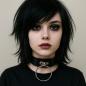 Preview: Schwarzer Kunstleder-Choker mit Metall-O-Ring