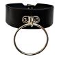 Preview: Schwarzer Kunstleder-Choker mit Metall-O-Ring