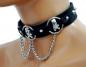 Preview: Gothic Halsband Totenköpfe, Spitznieten & Ketten