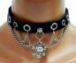 Preview: Gothic Halsband Totenkopf, Ösen & Ketten