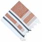 Preview: White brown black kufiya scarf in square cotton format