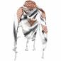 Preview: Cotton keffiyeh scarf in white brown and black with fringed edges