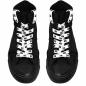 Preview: White skull print shoelaces on black high-top sneakers