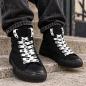 Preview: Flat white shoelaces with black skull pattern