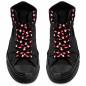 Preview: Black rock shoelaces with white skulls and red guitar print