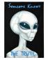 Preview: Grey Alien Posterfahne mit Someone Knows The Truth Schriftzug