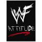 Preview: WWF Attitude Wrestling Wandfahne mit schwarzem Hintergrund und klassischem Scratch Logo