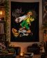Preview: Rasta Man Super Joint Cannabis Posterfahne mit farbigem Cartoon-Motiv