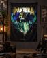 Preview: Pantera Winterland Posterfahne mit Skelettmotiv und Pantera Bandschriftzug