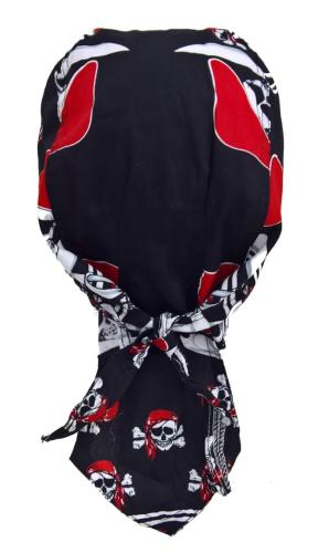 Rocker Bandana Cap Schwarz Piratentotenkopf