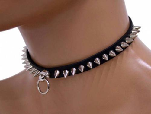 Gothic Halsband Mini Spike Nieten & Ring