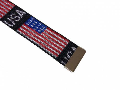 Canvas Kindergürtel USA Schwarz
