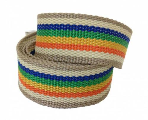 Canvas Kindergürtel Braun & Regenbogen