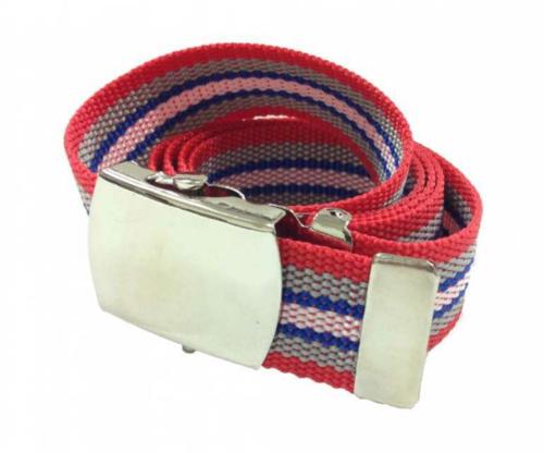 Canvas Kindergürtel Rot & Grau